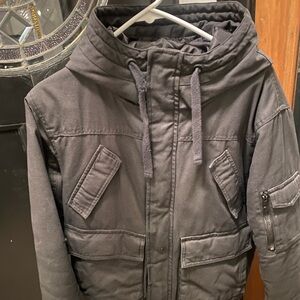 H&M Black Hooded Utility Jacket
